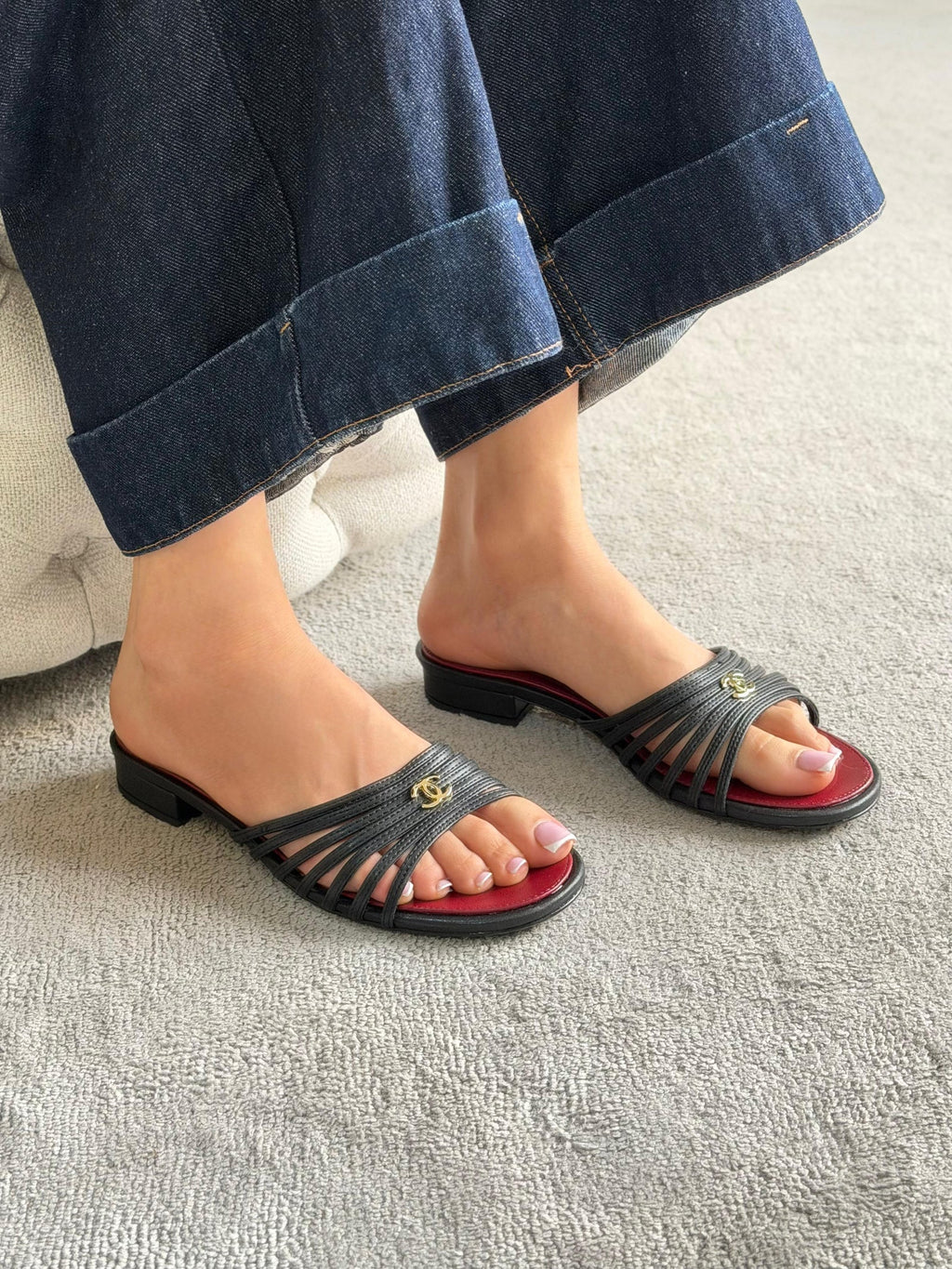 Chanel Goatskin Multi-Strap Flat