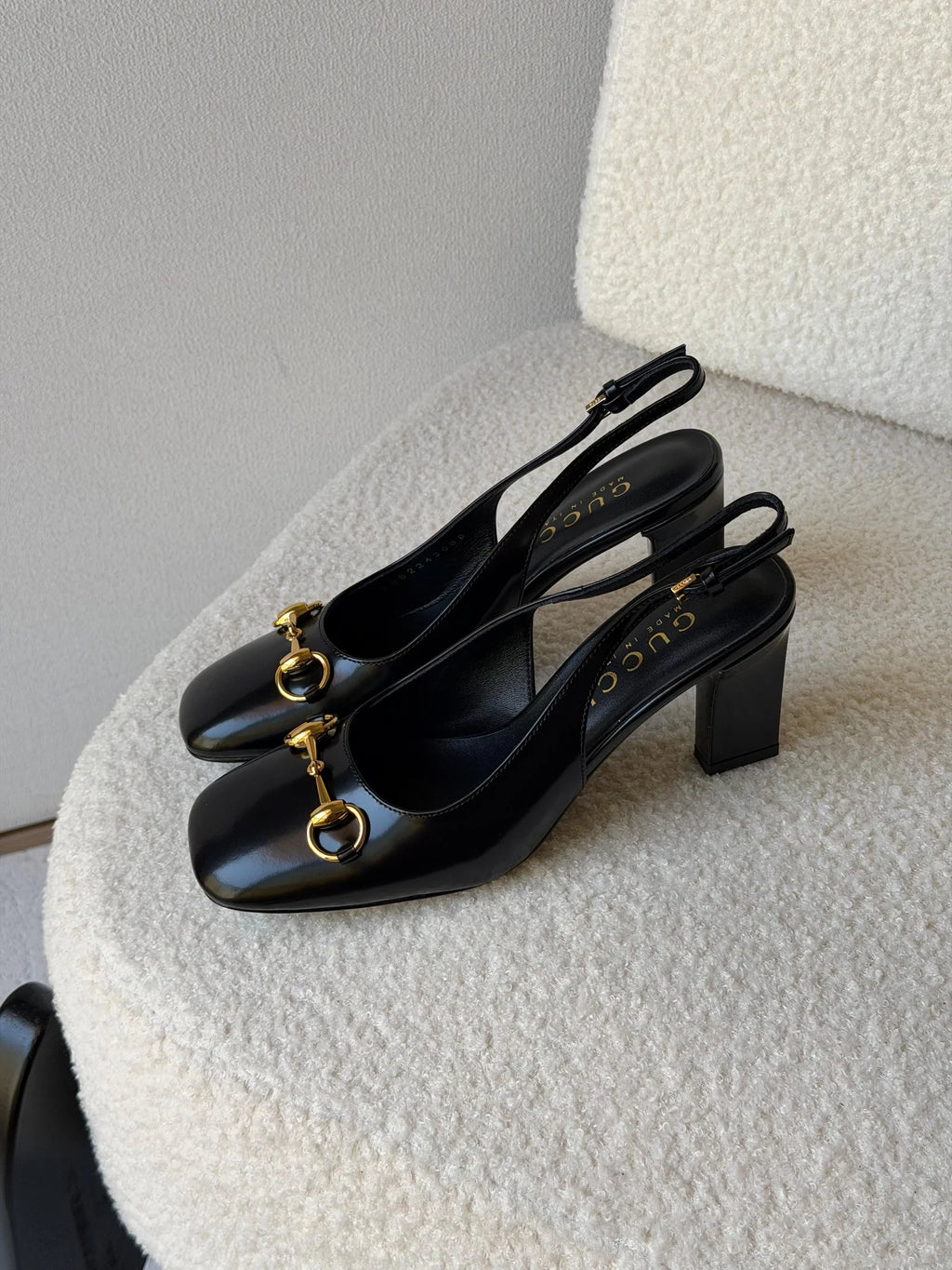 Gucci Leather Horsebit Slingback Pumps