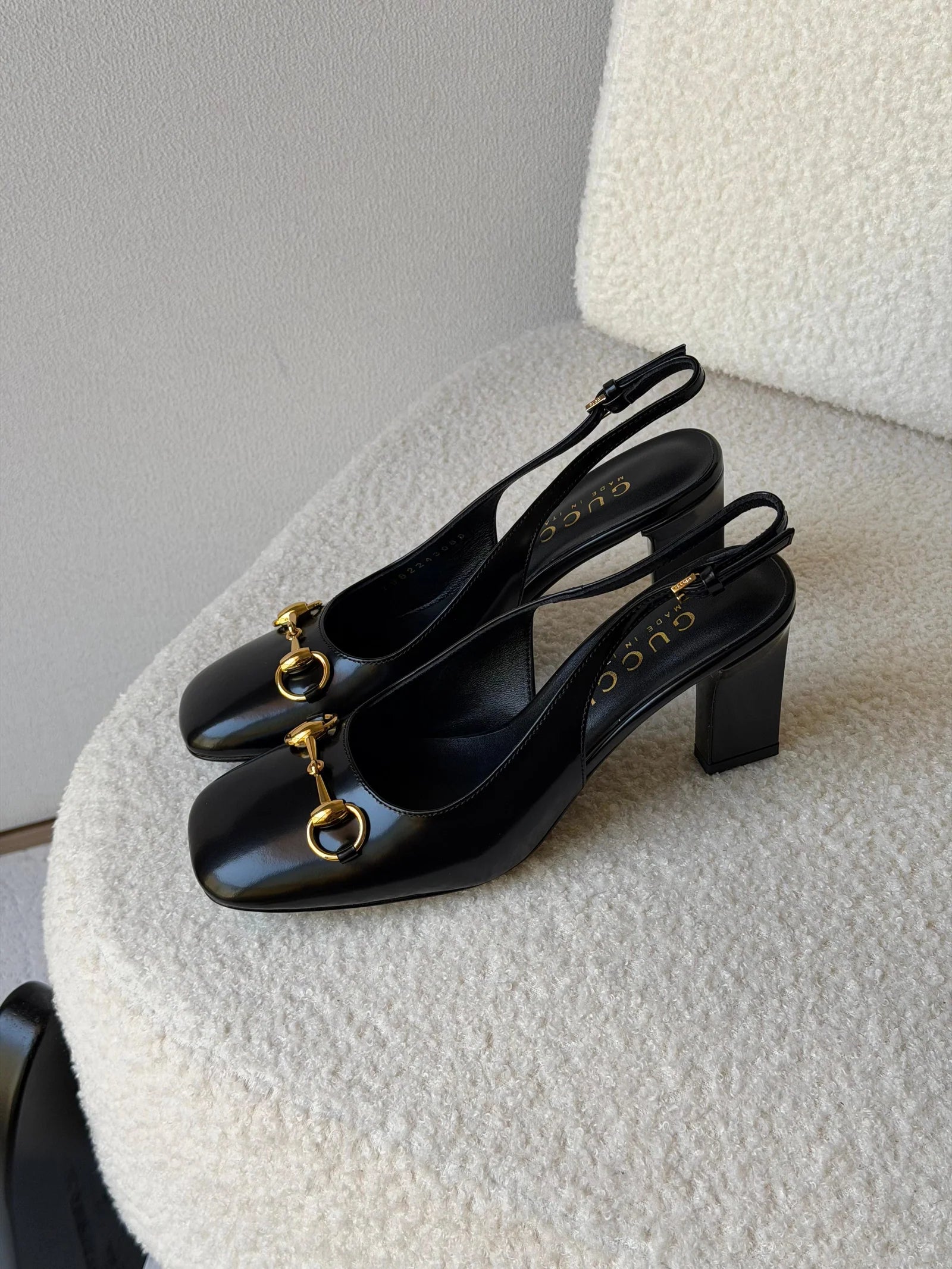 Gucci Leather Horsebit Slingback Pumps