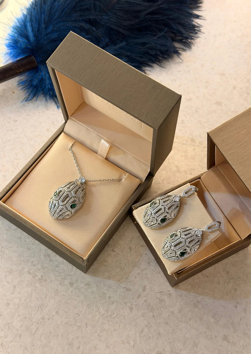 Bvlgari Serpent Set Necklace & Earings Swarovski Stones
