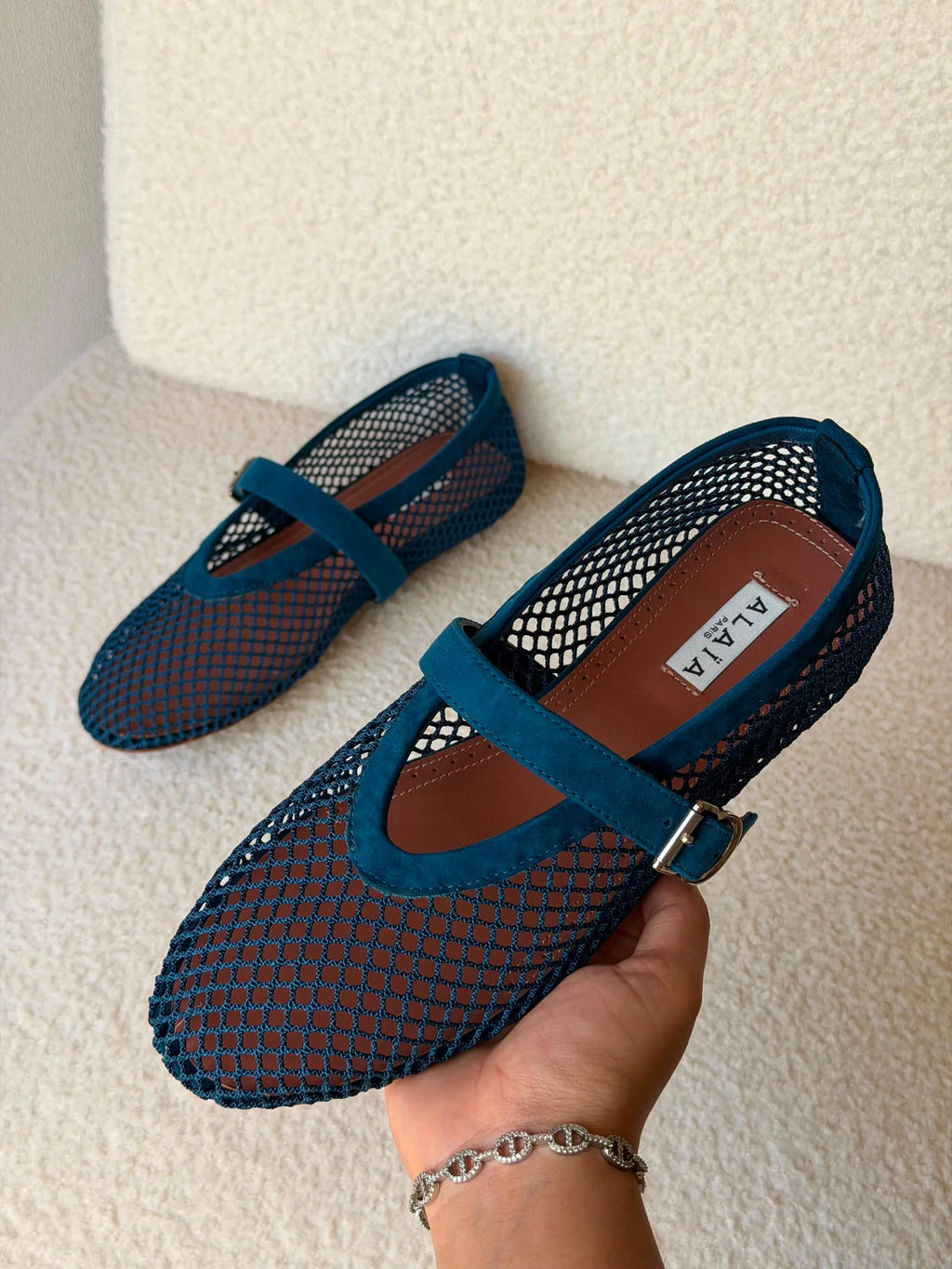 Alaïa Suede Mesh Ballet Flats