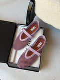 Alaïa Purple Suede Mesh Ballet Flats