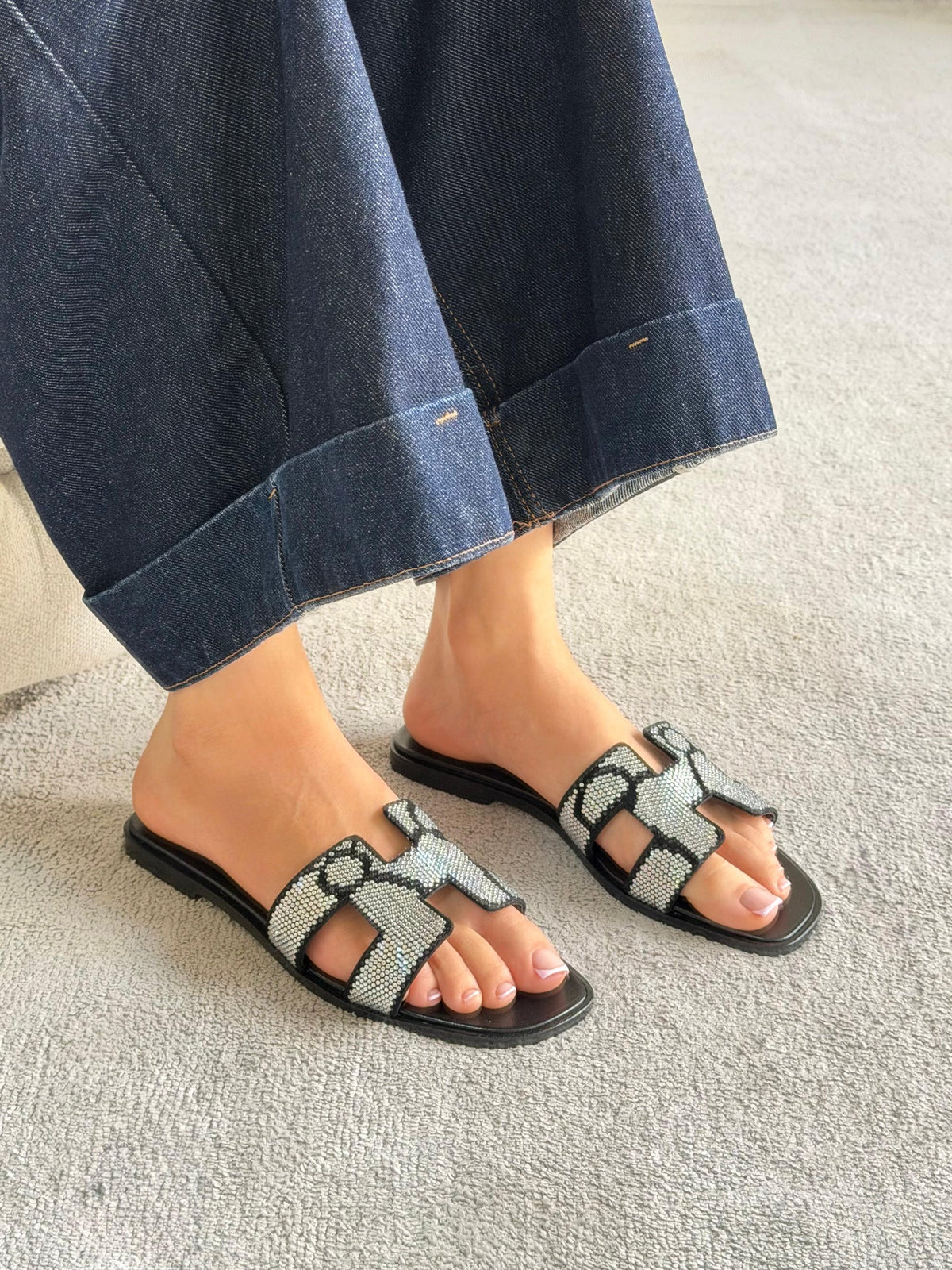Hermes Oran Strass Sandal