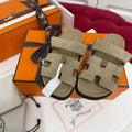 Hermes Suede Goatskin Womens Chypre Sandals