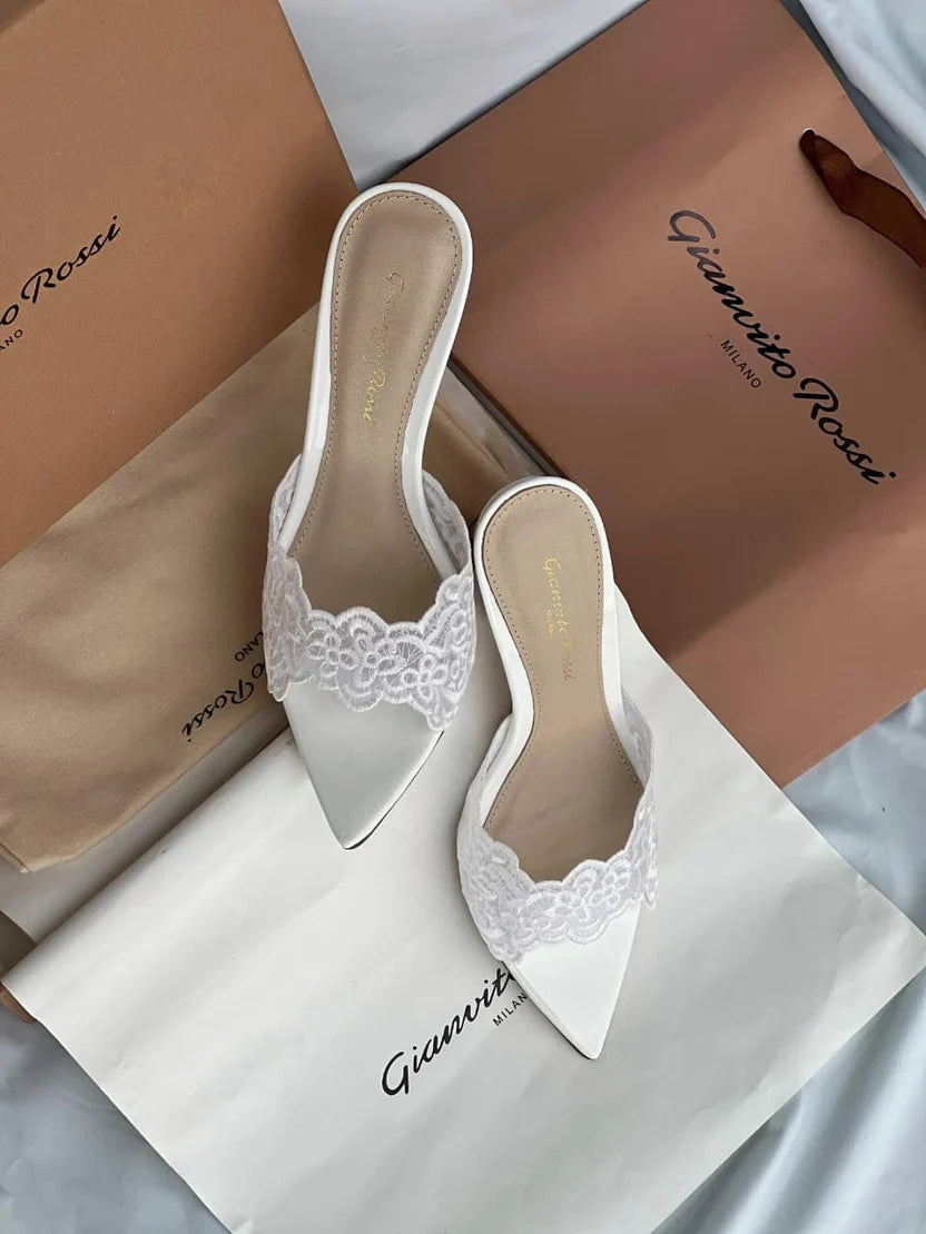 Gianvito Rossi Yvonne 85 Lace Mules