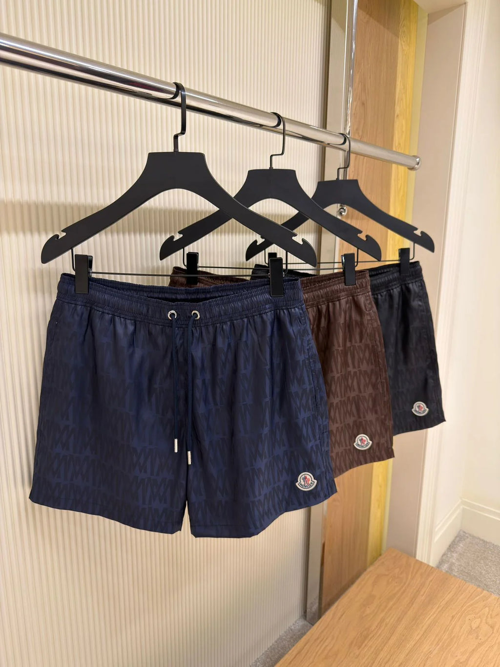 Moncler Brown All-over Monogram Swim Shorts