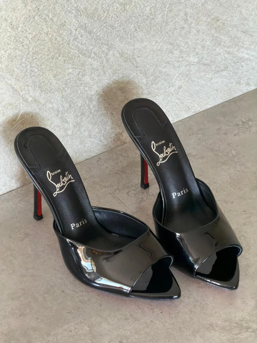 Christian Louboutin Black Me Dolly 100 Mule Sandals