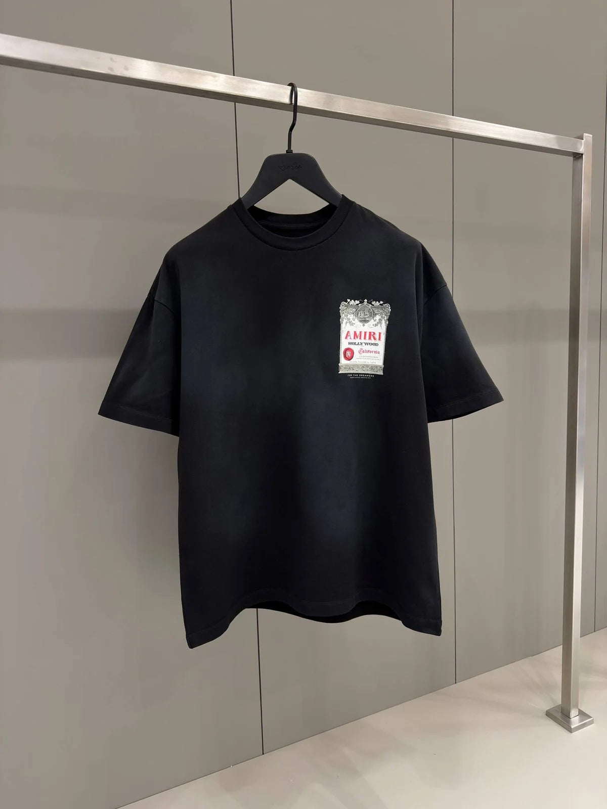 AMIRI Black Cotton Chateau Stamp T-Shirt