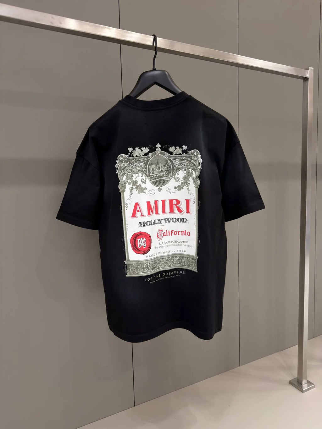 AMIRI Black Cotton Chateau Stamp T-Shirt