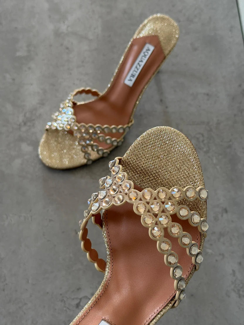 Aquazzura Embellished Tequila Mules 75