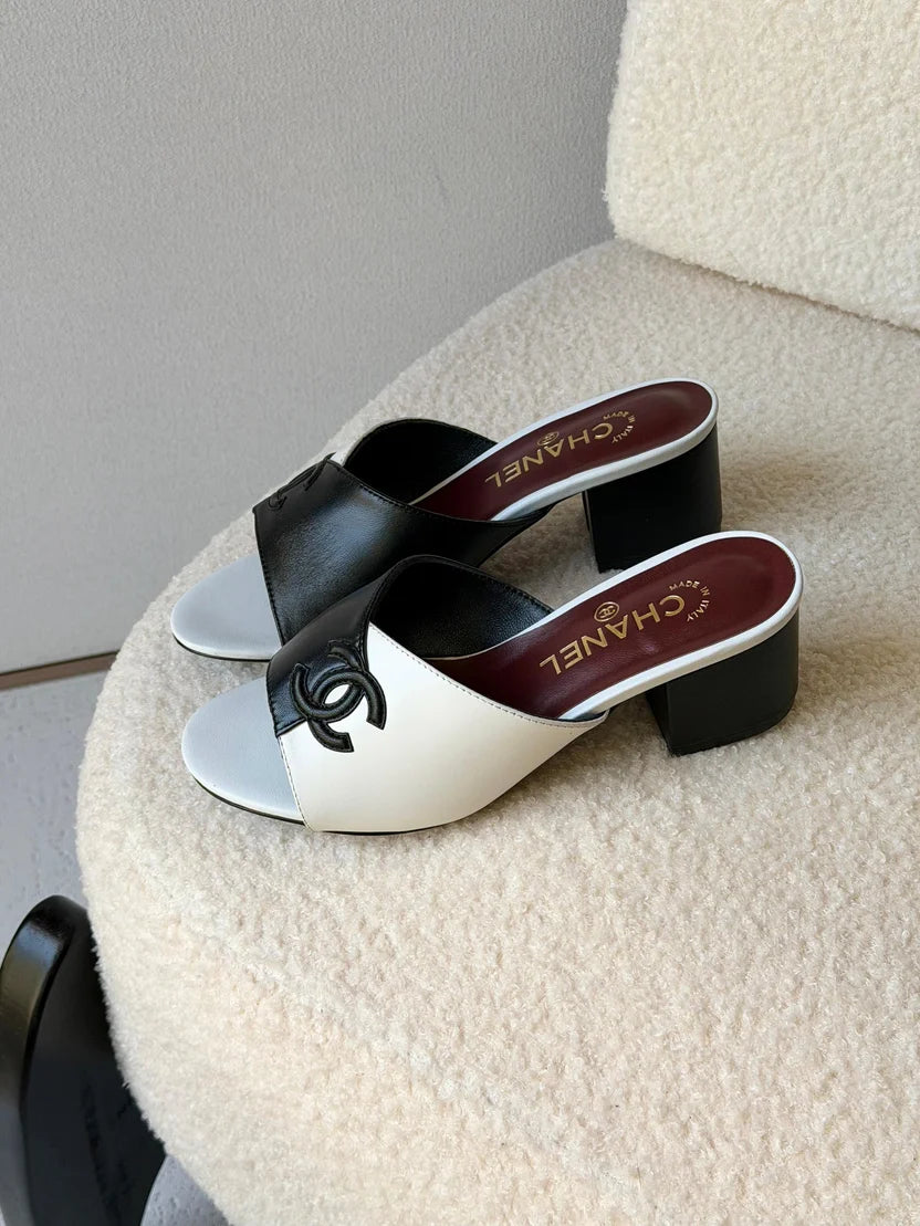 Chanel Leather CC Sandals