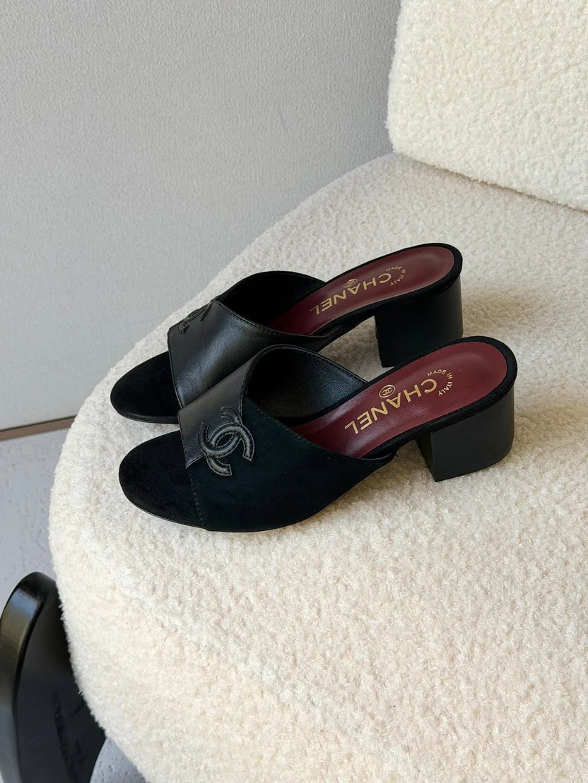 Chanel Leather CC Sandals