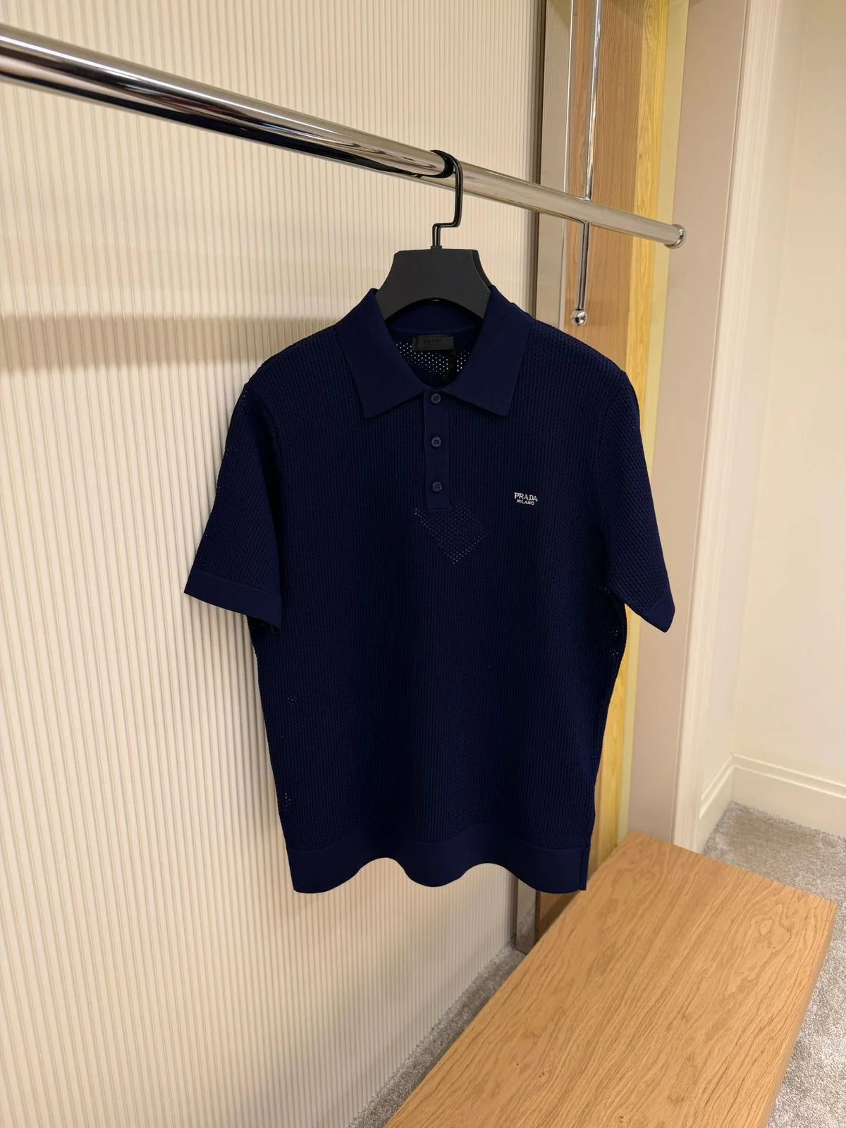 Prada Neutral Logo Polo