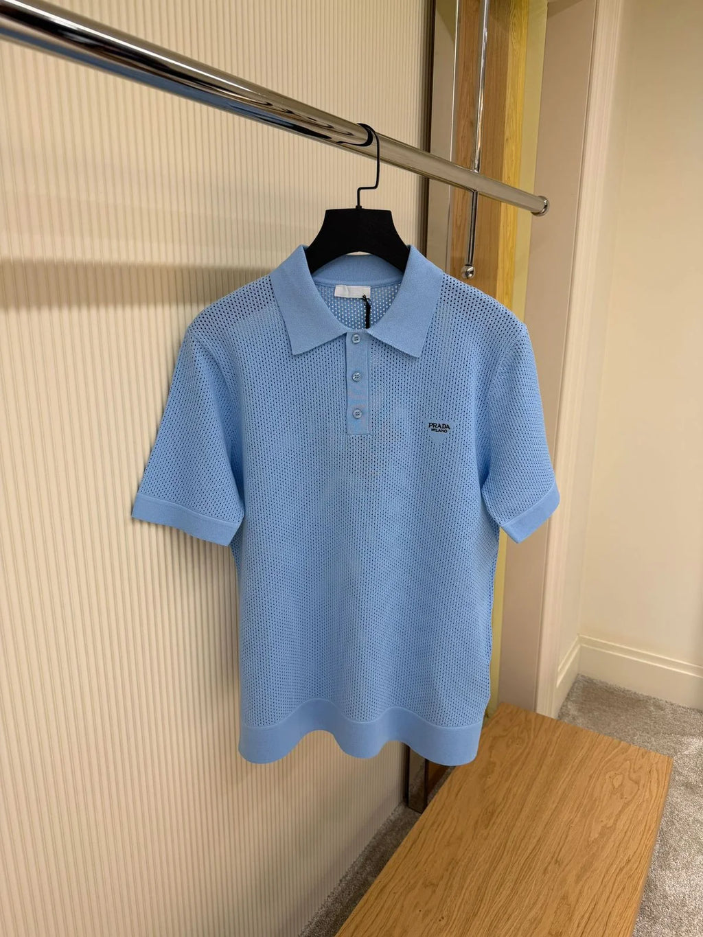 Prada Neutral Logo Polo
