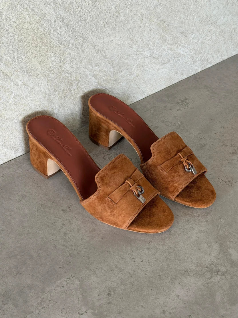 Loro Piana Summer Charms 55 Mule Sandals in Suede Goatskin