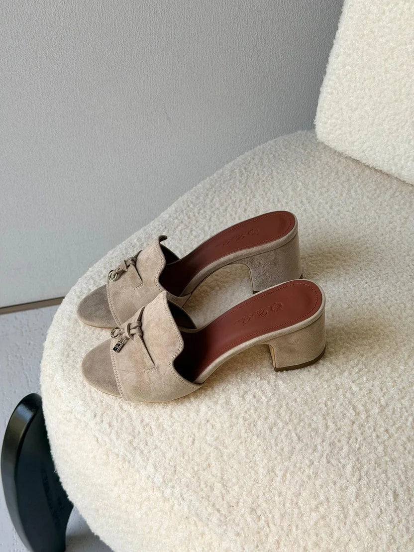 Loro Piana Summer Charms 55 Mule Sandals in Suede Goatskin