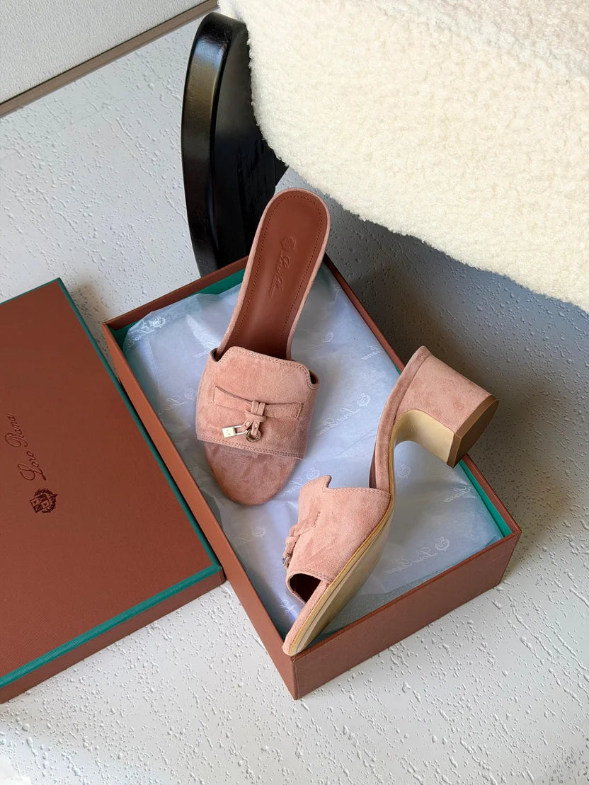 Loro Piana Summer Charms 55 Mule Sandals in Suede Goatskin