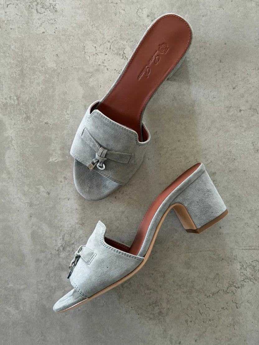 Loro Piana Summer Charms 55 Mule Sandals in Suede Goatskin