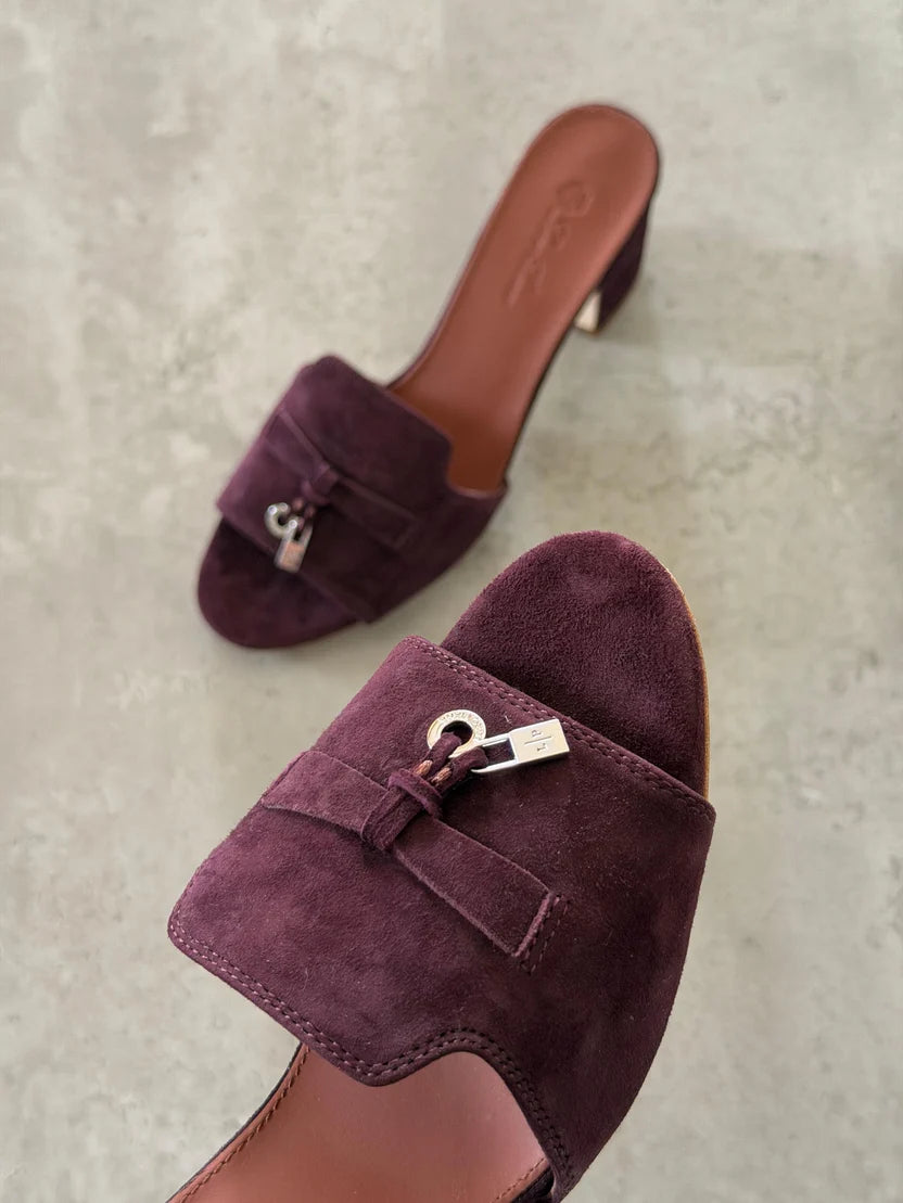 Loro Piana Summer Charms 55 Mule Sandals in Suede Goatskin