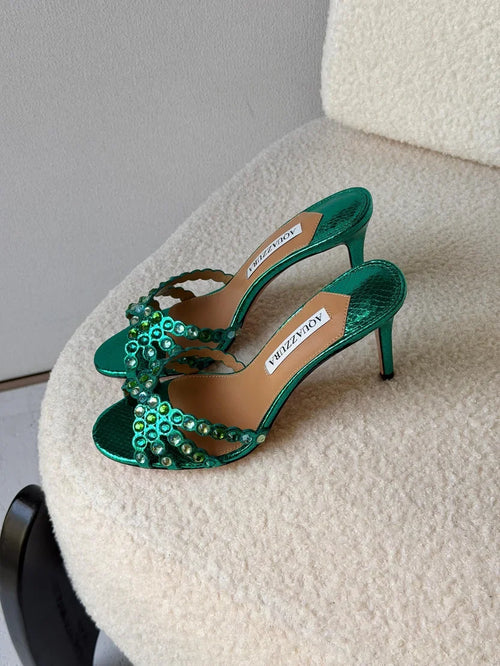 Aquazzura Tequila 75 mules - green / 36