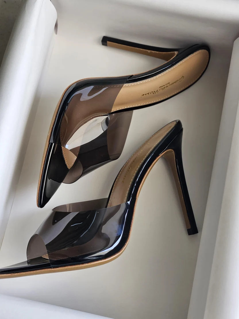 Gianvito Rossi Black Elle 105 Mule