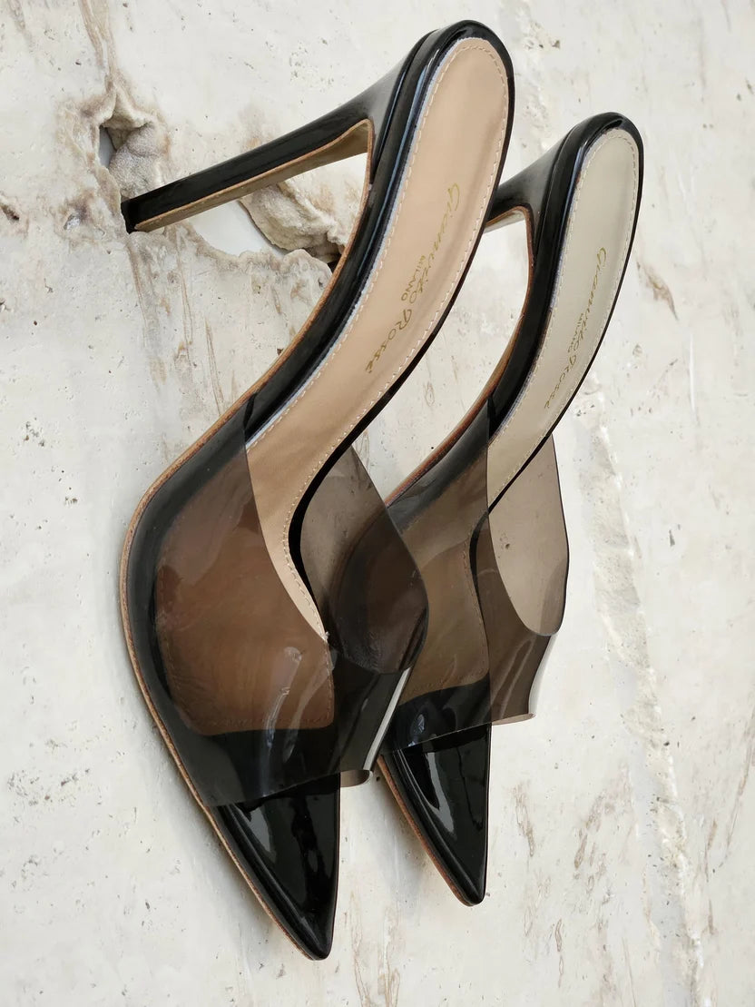 Gianvito Rossi Black Elle 105 Mule