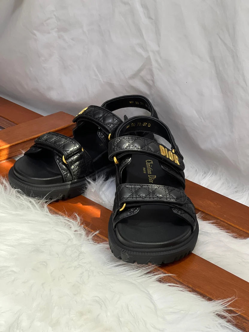Dior Dioract Sandal Black Quilted Cannage Calfskin