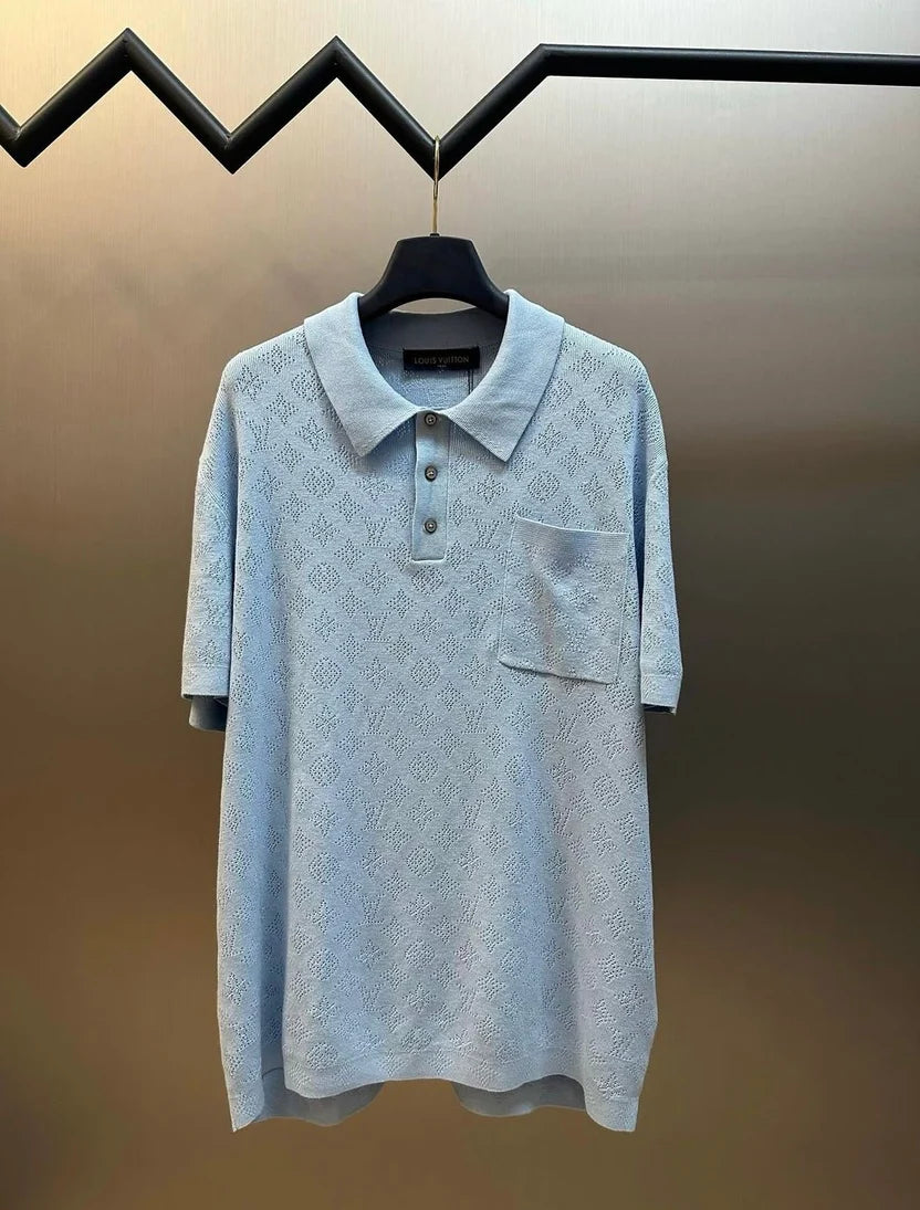 LV Monogram Pointelle Short-Sleeved Polo Shirt