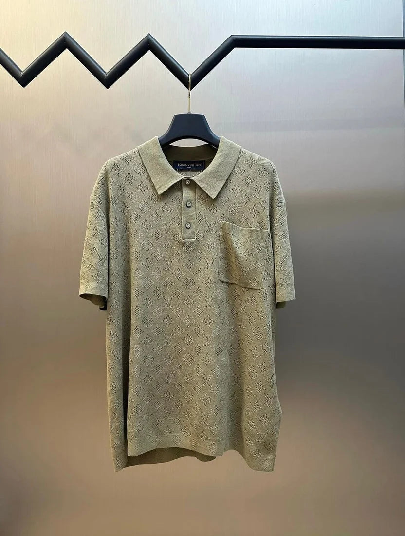 LV Monogram Pointelle Short-Sleeved Polo Shirt