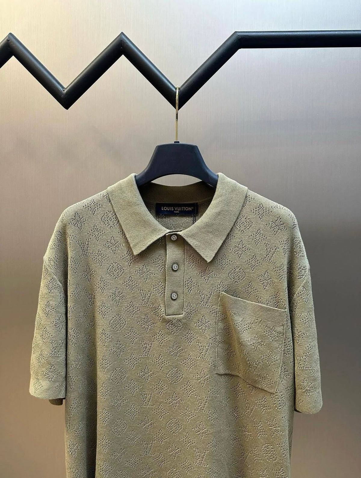 LV Monogram Pointelle Short-Sleeved Polo Shirt