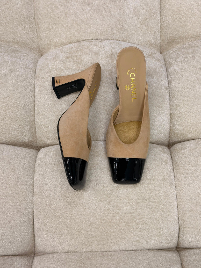 Chanel Mules in Lambskin & Patent Calfskin