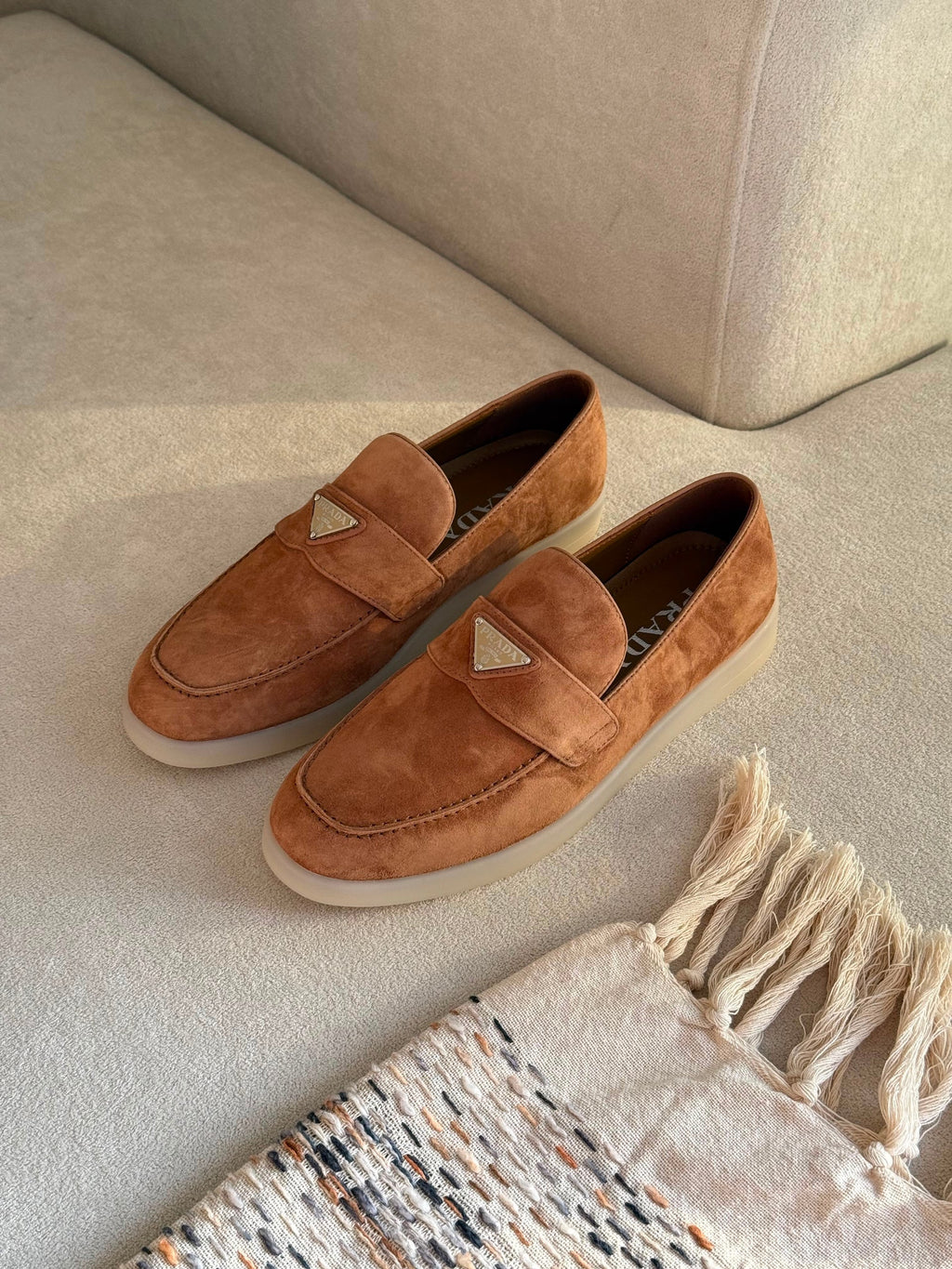 Prada Suede Leather Loafers