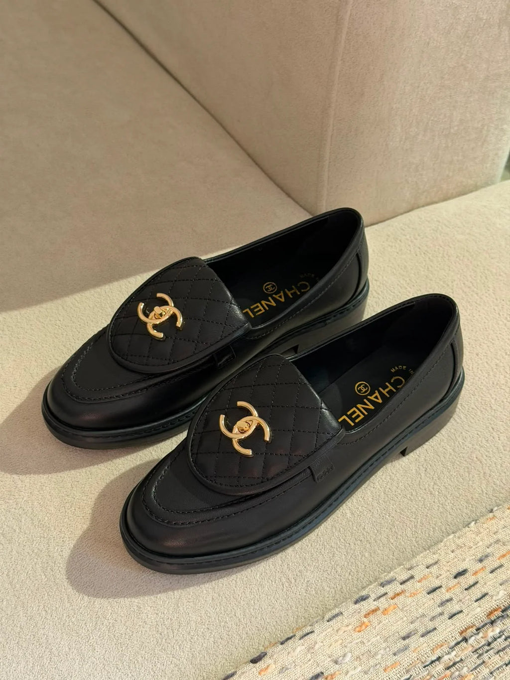 Chanel Pre-Loved Interlocking CC loafers