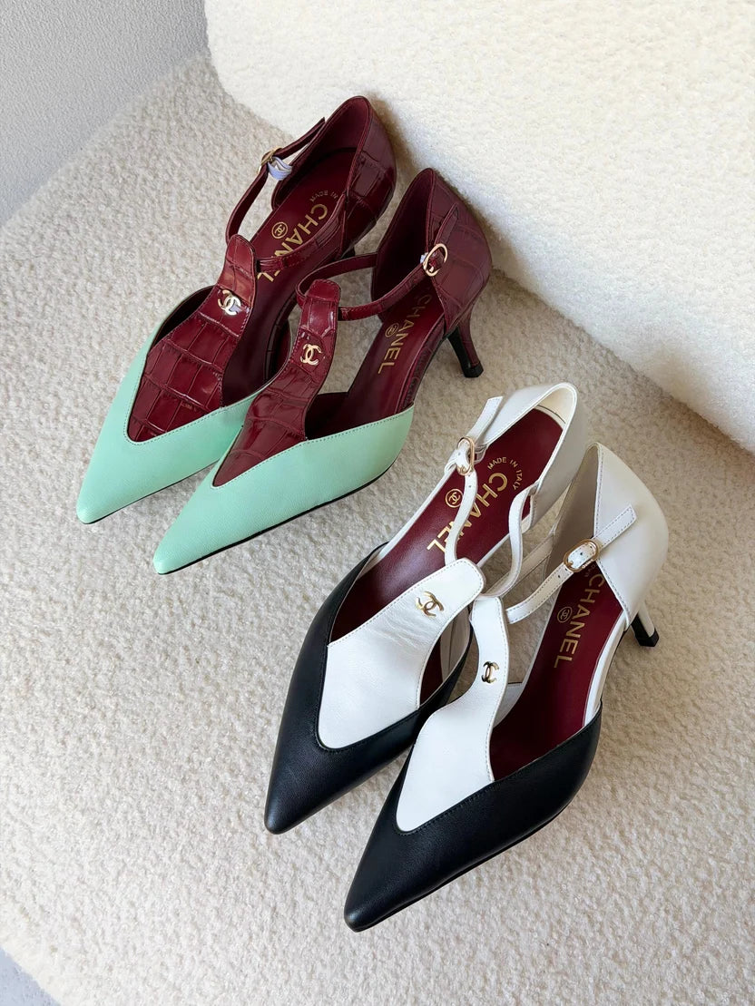 CHANEL Slingbacks - Lambskin & patent calfskin