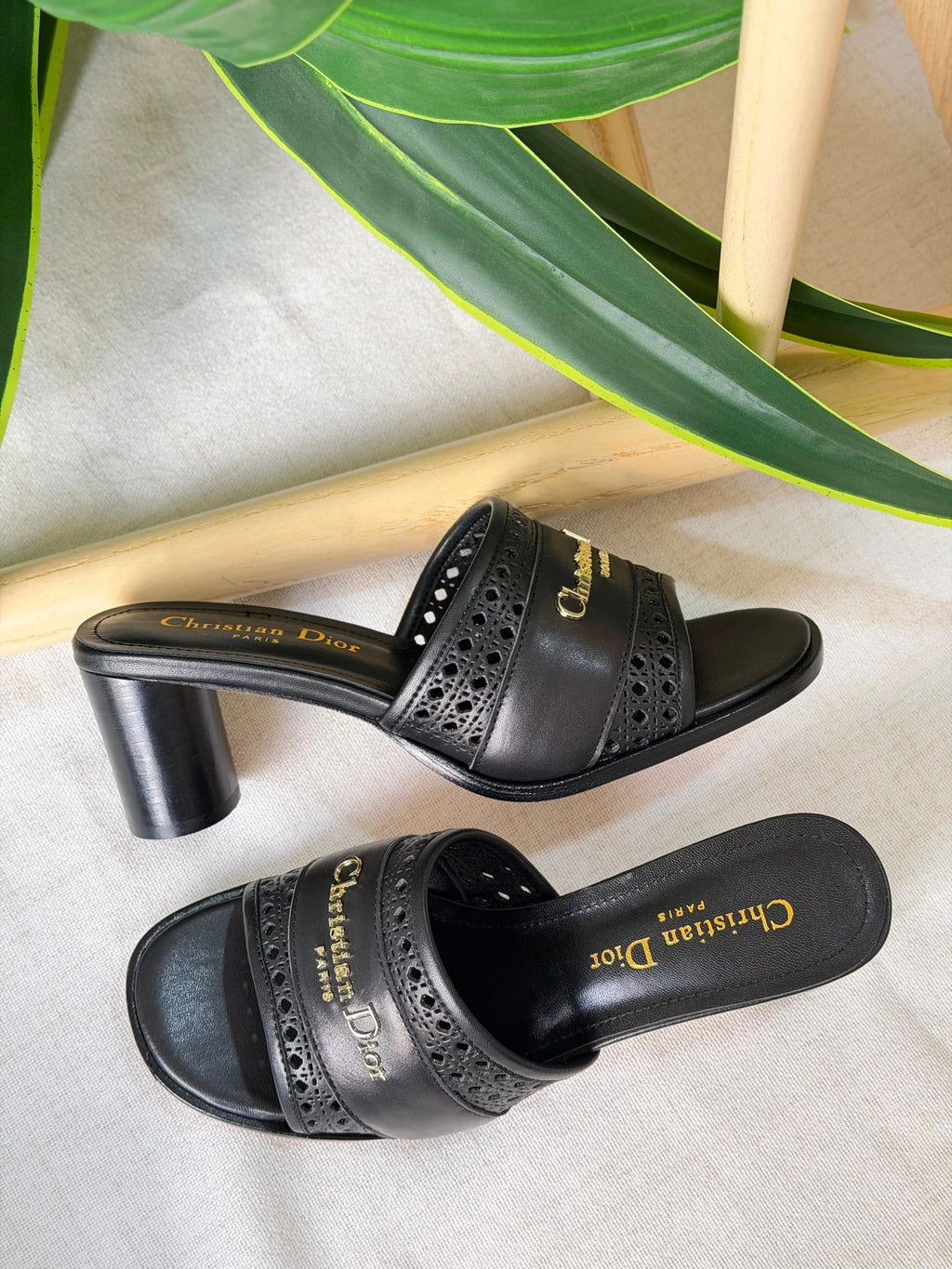 Dior Pre-Loved Dway embroidered sandals