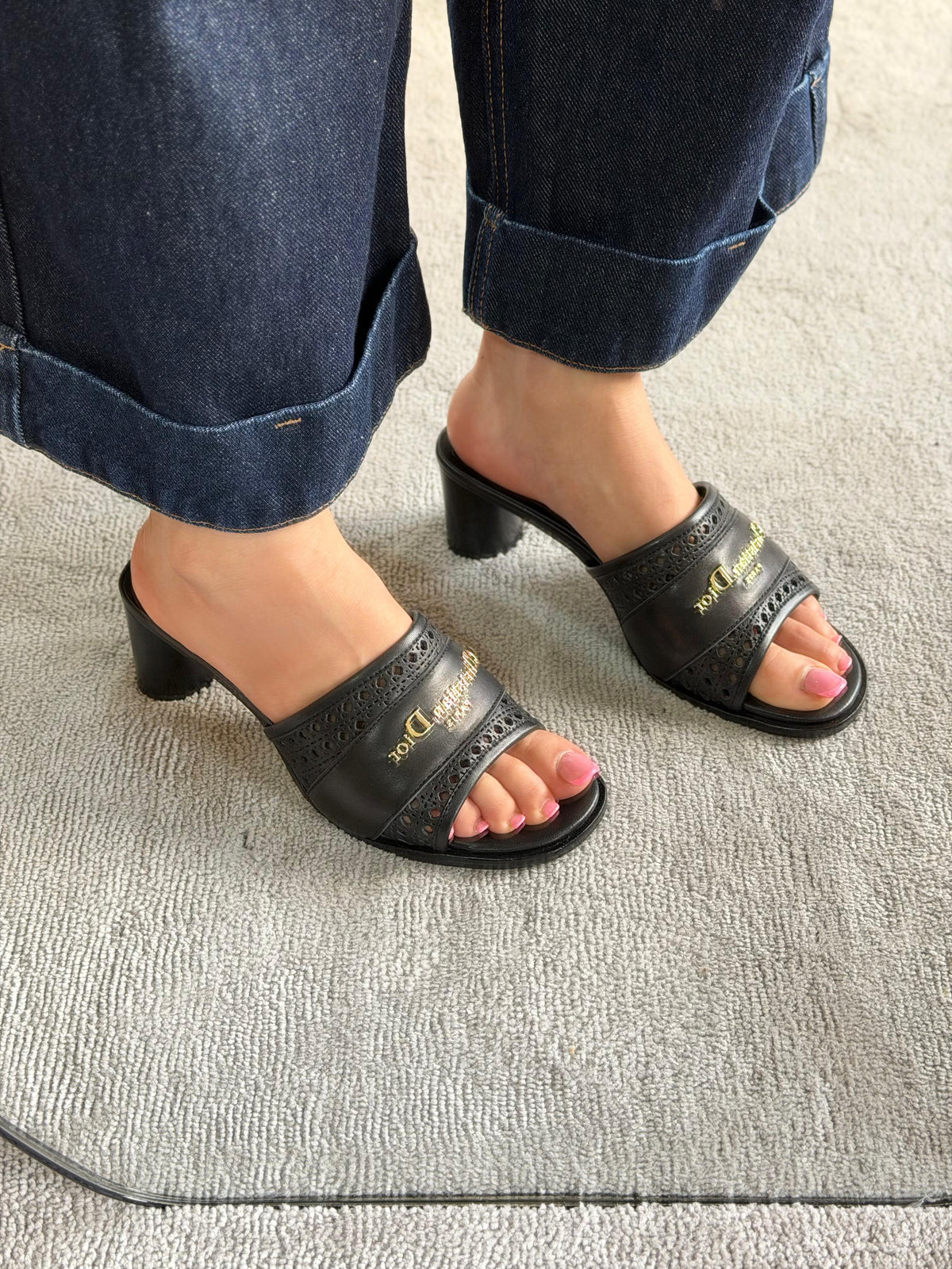 Dior Pre-Loved Dway embroidered sandals