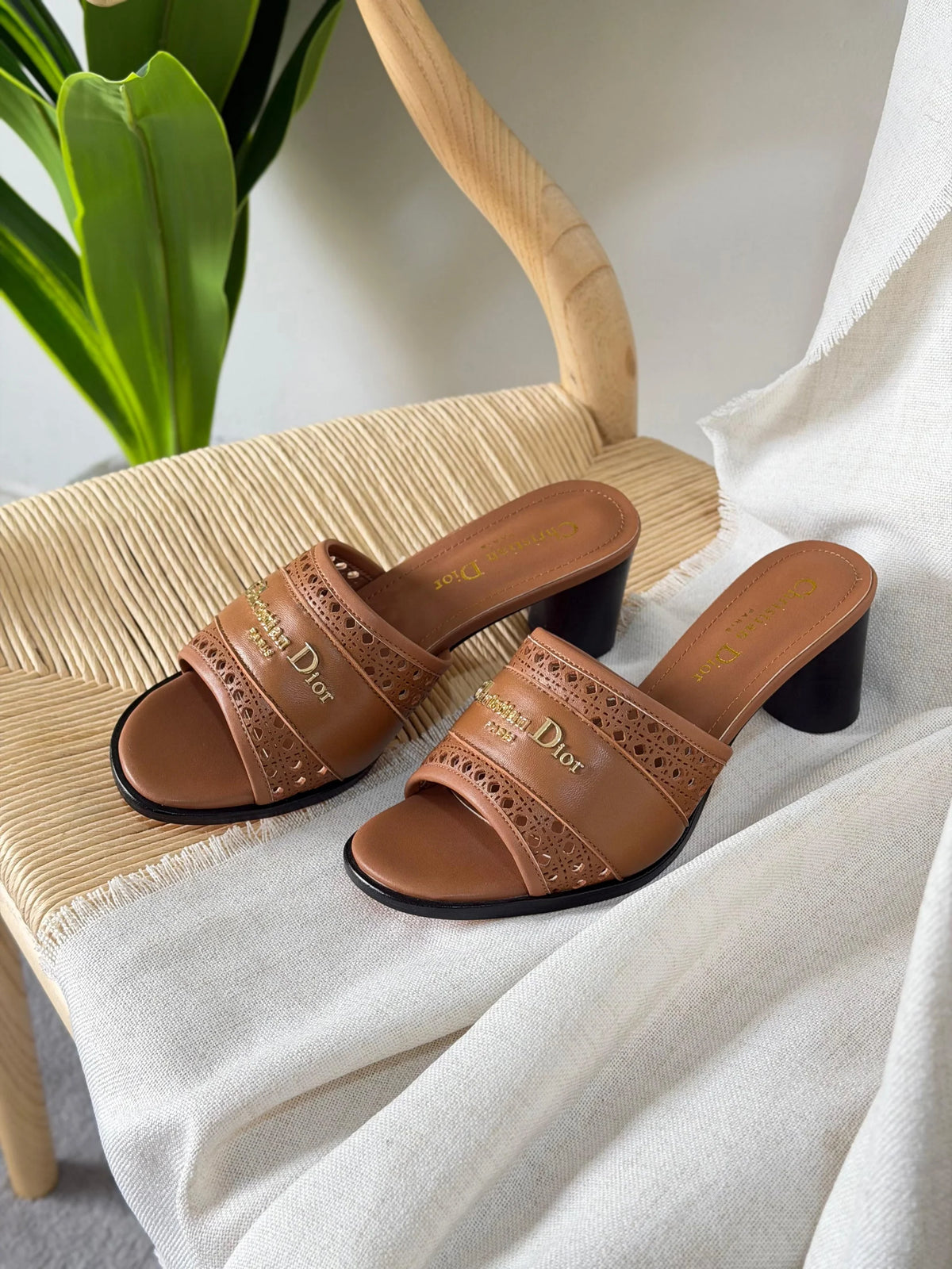 Dior Pre-Loved Dway embroidered sandals