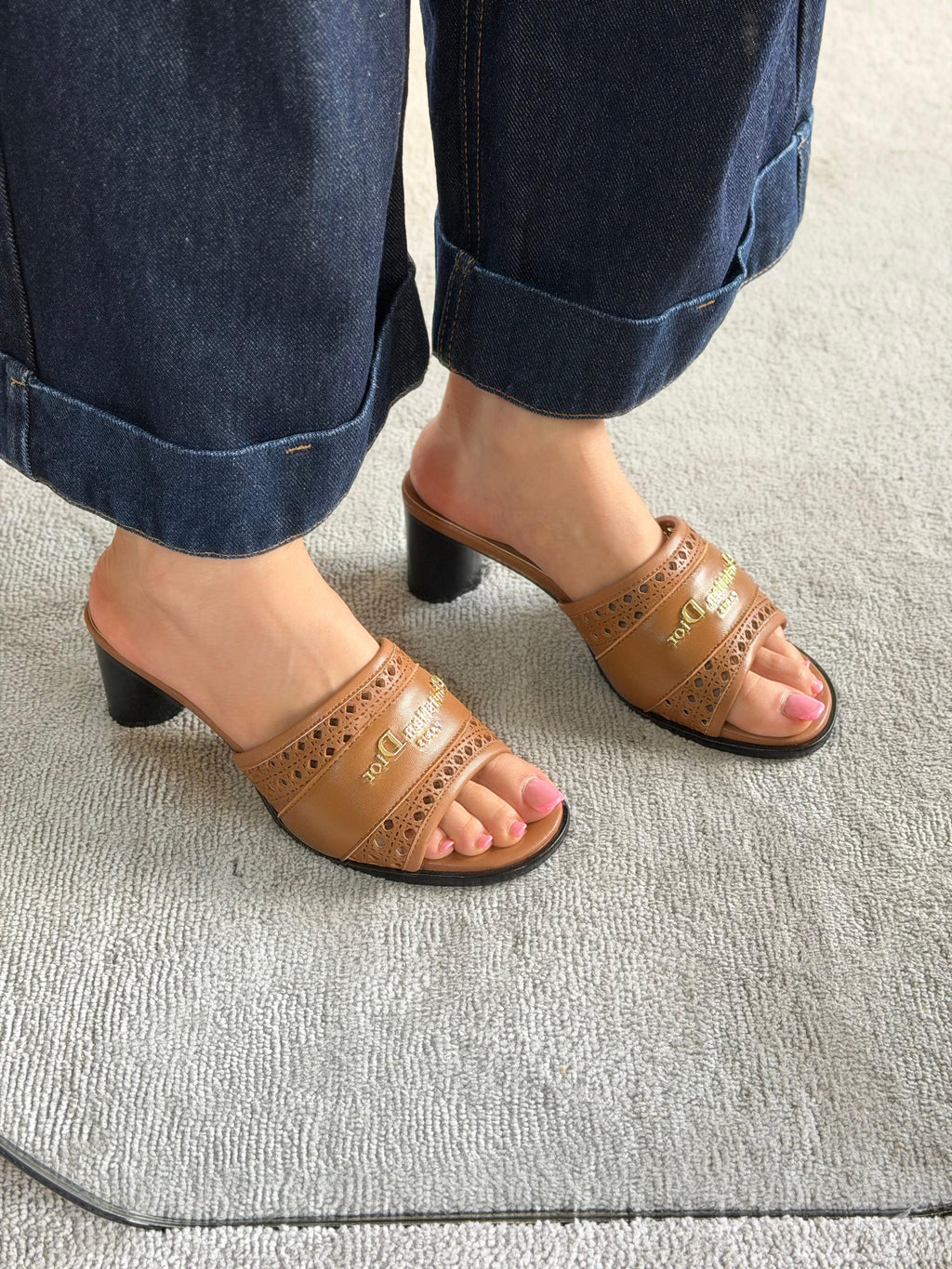Dior Pre-Loved Dway embroidered sandals