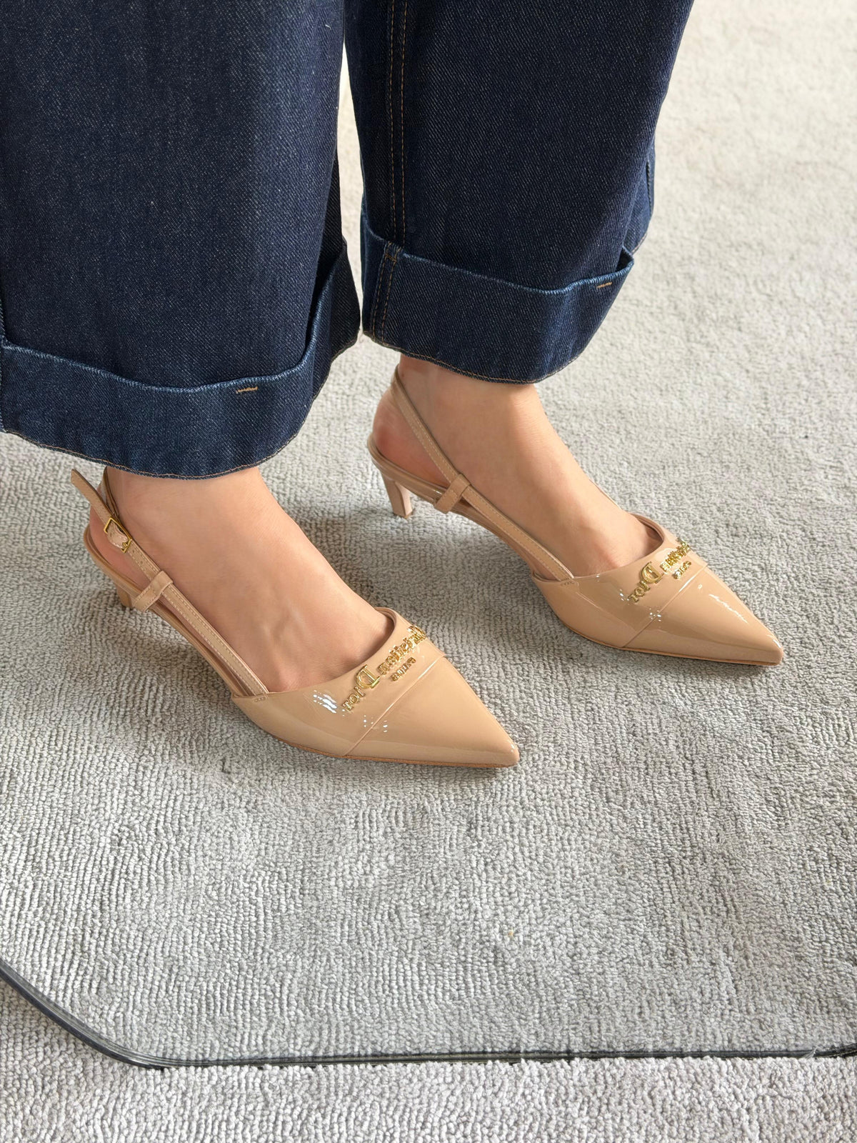 Dior Slingback Pumps Patent Calfskin