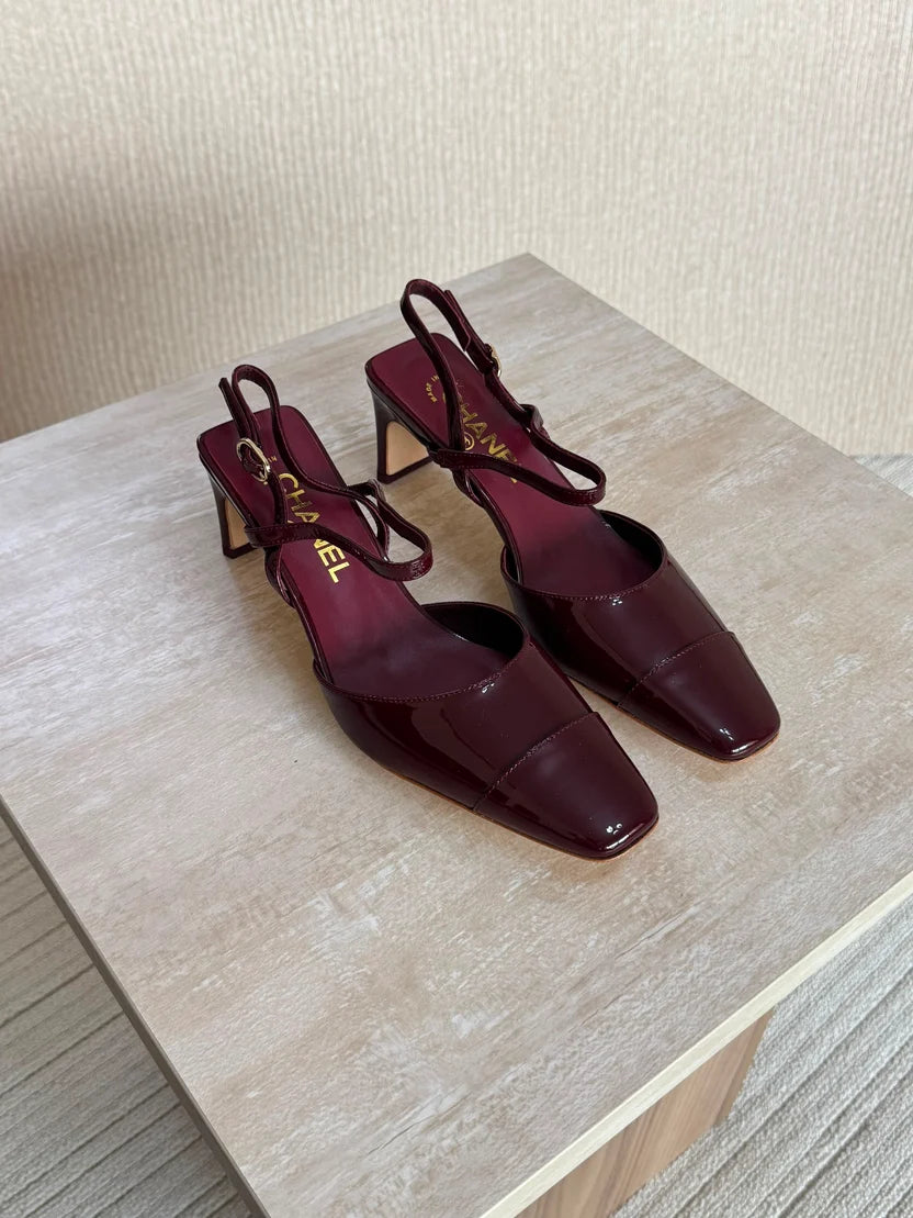 Slingbacks - Crocodile embossed calfskin