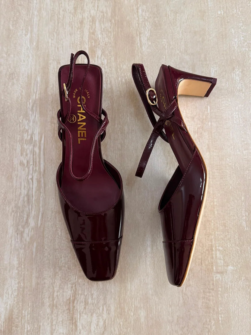 Slingbacks - Crocodile embossed calfskin