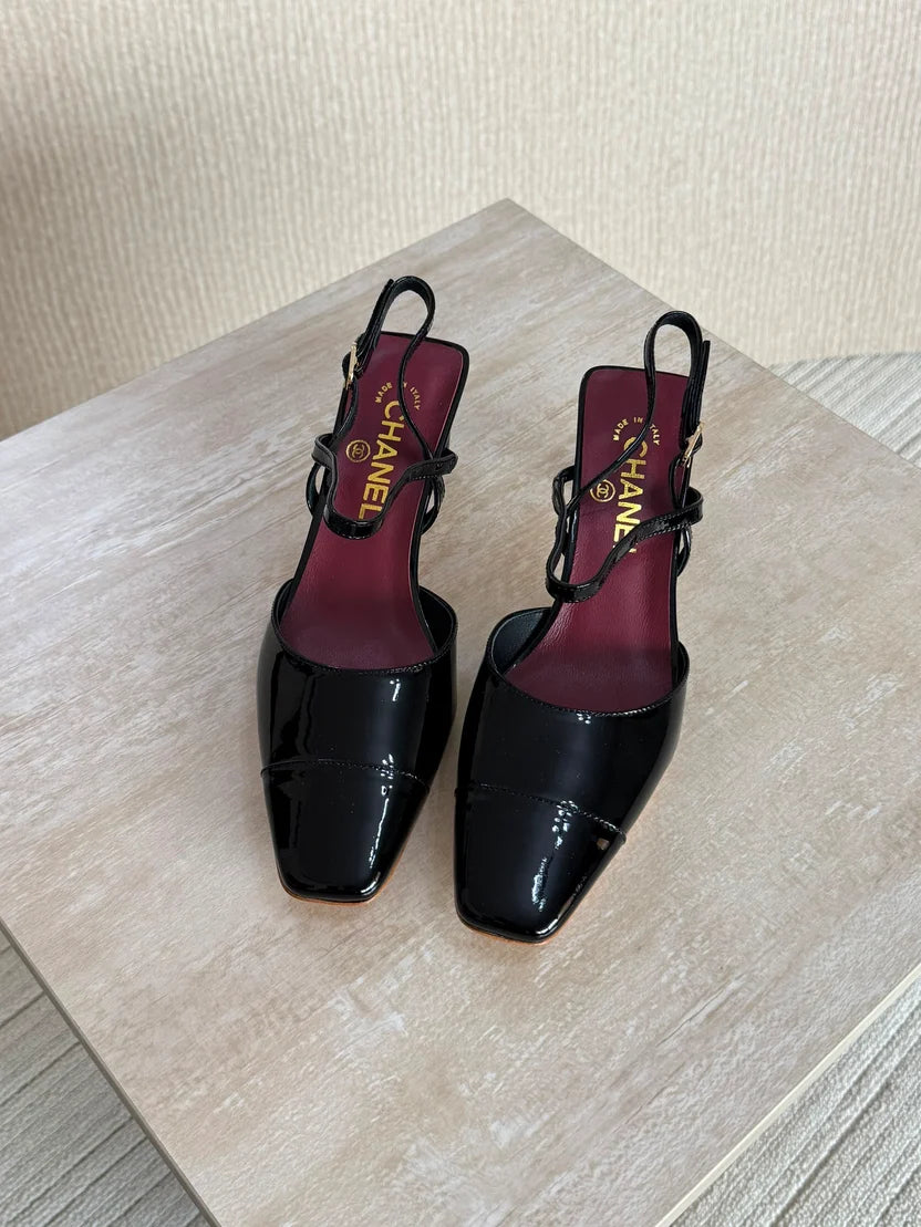 Slingbacks - Crocodile embossed calfskin