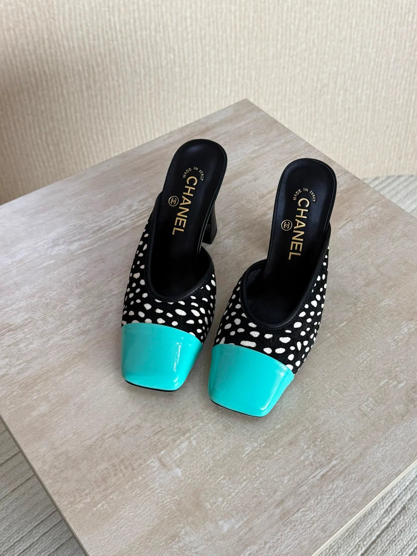 Chanel Mules in Lambskin & Patent Calfskin