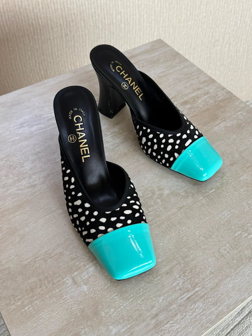 Chanel Mules in Lambskin & Patent Calfskin