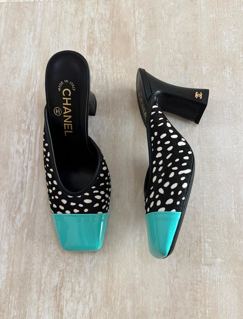 Chanel Mules in Lambskin & Patent Calfskin