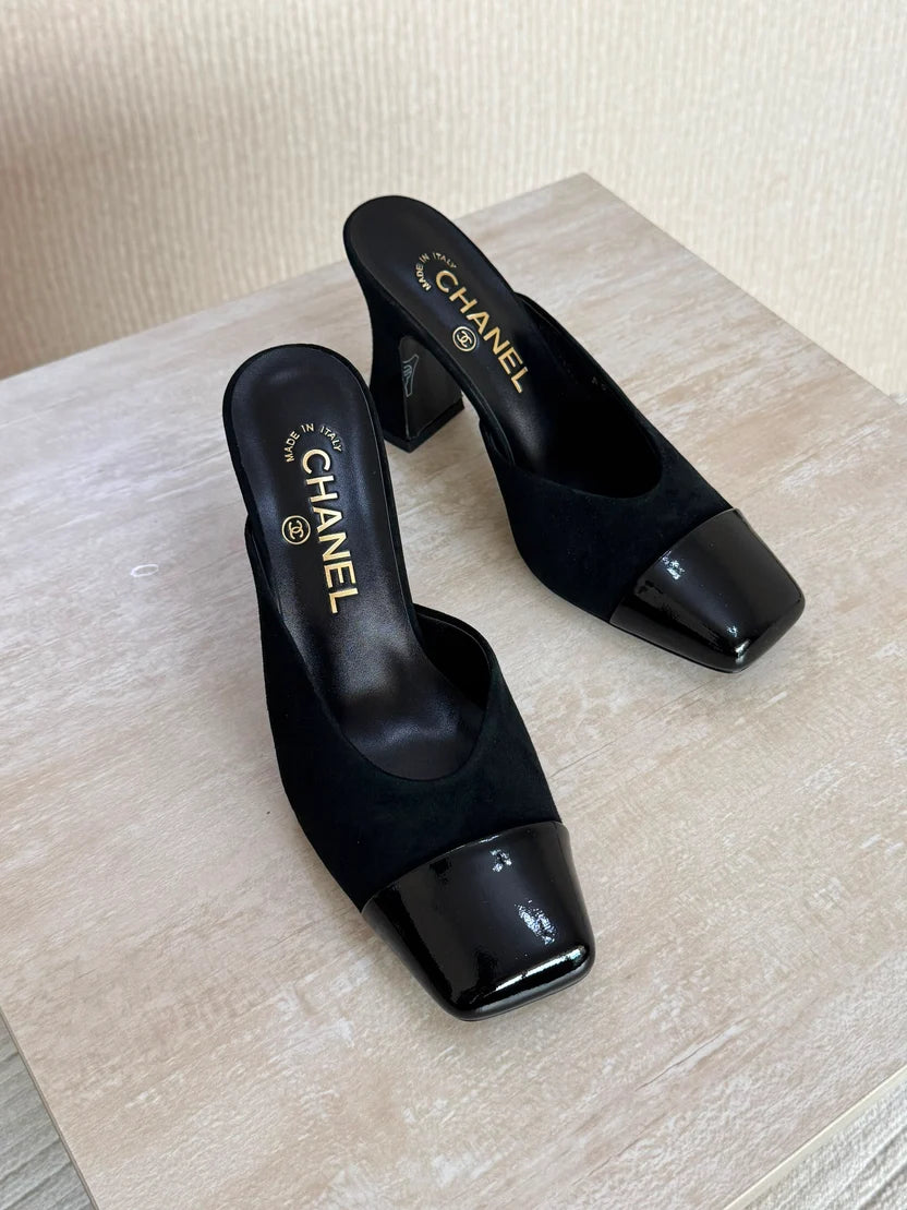 Chanel Mules in Lambskin & Patent Calfskin