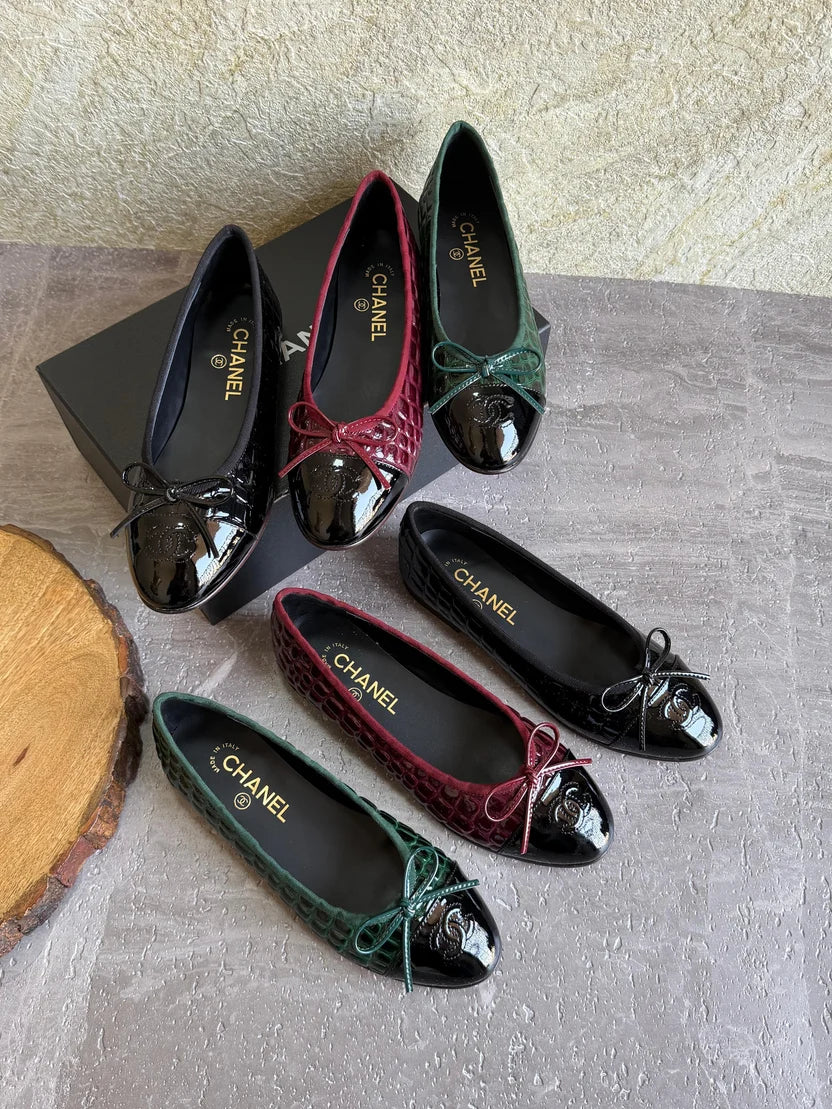 Chanel Ballet flats - Crocodile embossed patent