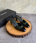 Chanel Slingbacks - Crocodile embossed patent