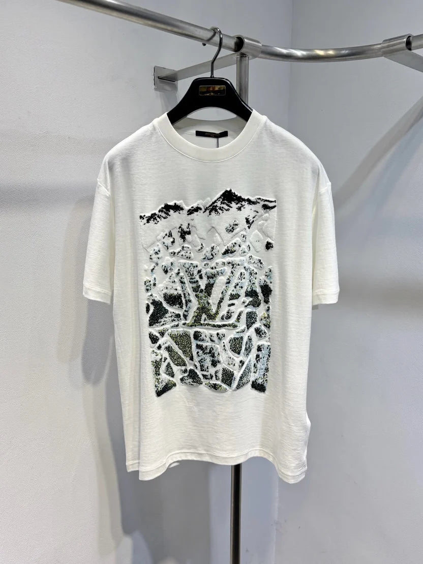 Louis Vuitton Velvet Jacquard Short-Sleeved T-Shirt