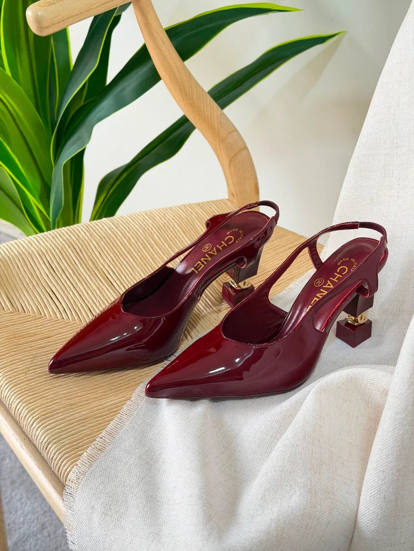 Chanel Slingbacks heeled Patent Calfskin